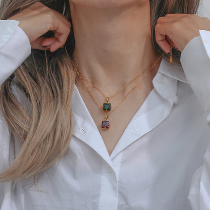 Elegant Jade Diamond Necklace