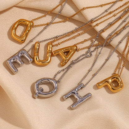 Personalized Gold Ball d'Or Initial Necklace