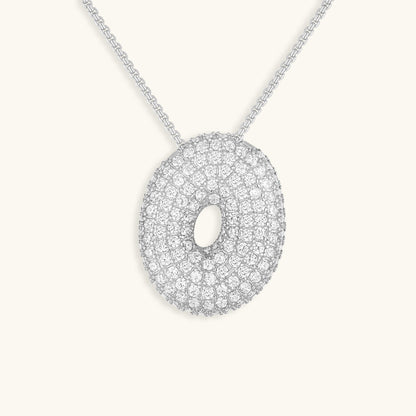 Elegant Bubble Initial Diamond Look Necklace