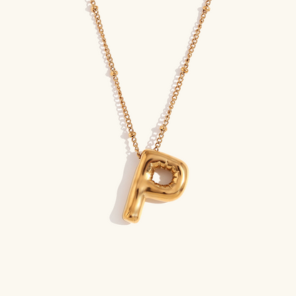 Personalized Gold Ball d'Or Initial Necklace