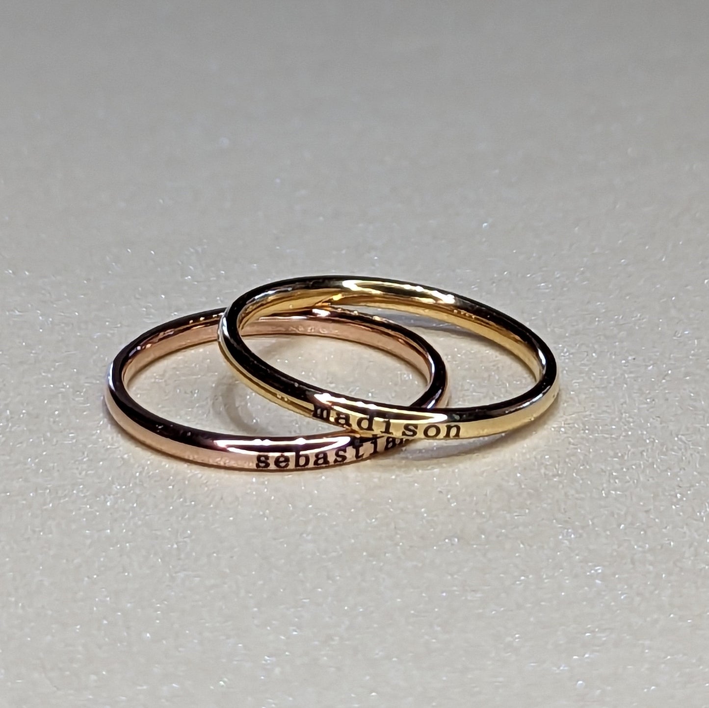 Small Stackable Name Ring
