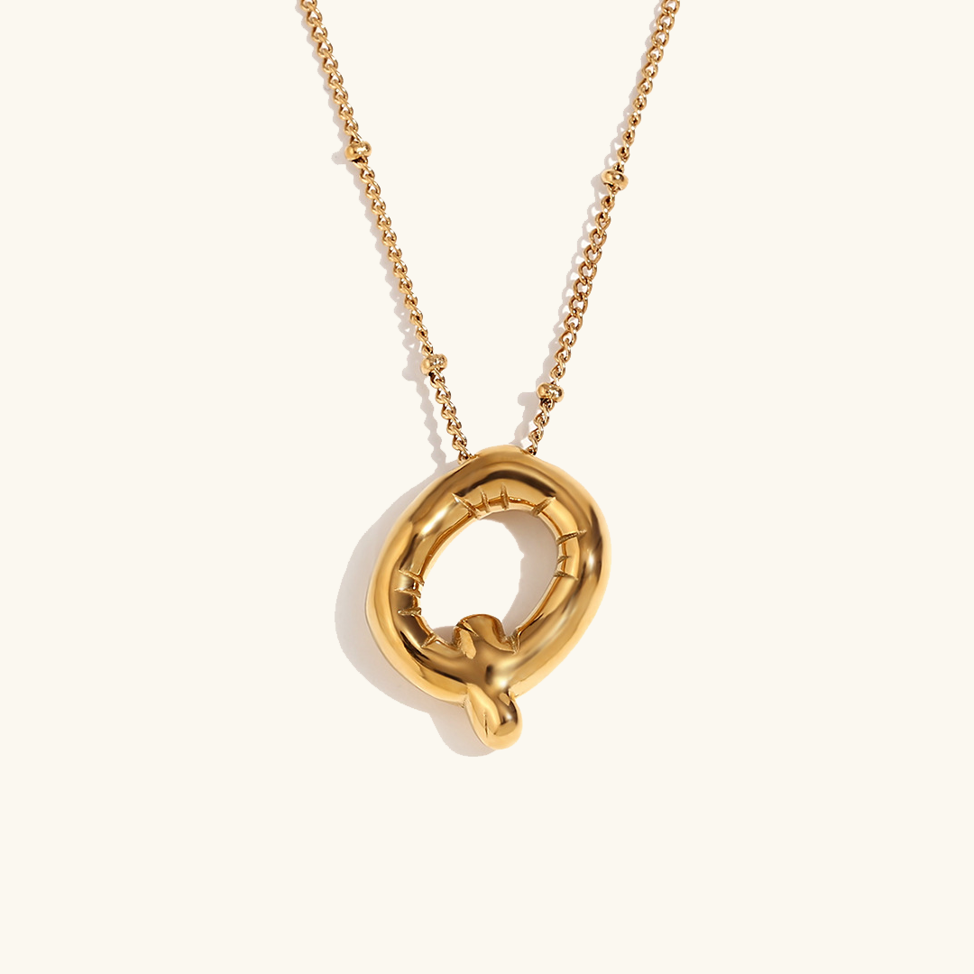 Personalized Gold Ball d'Or Initial Necklace