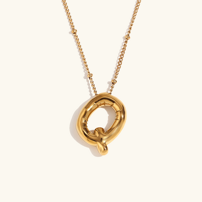 Personalized Gold Ball d'Or Initial Necklace