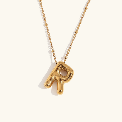 Personalized Gold Ball d'Or Initial Necklace