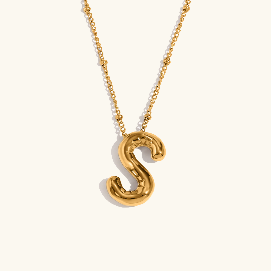 Personalized Gold Ball d'Or Initial Necklace