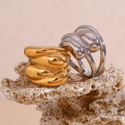 Bold Water Drop Statement Ring