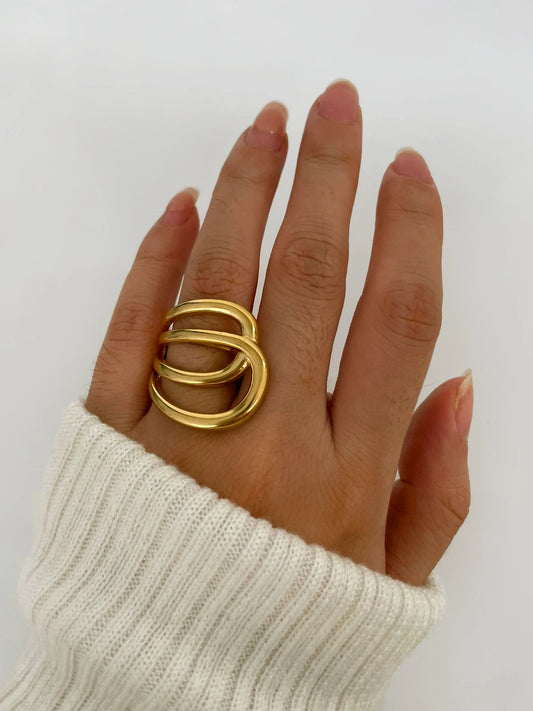 Modern Sculptural Hollow Ring