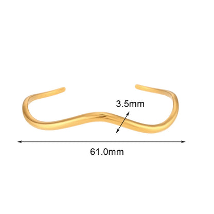 Irregular Wave-Shaped Minimalist Cuff Bracelet