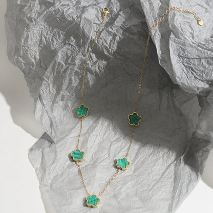 Five-Flower Clover Pendant Necklace