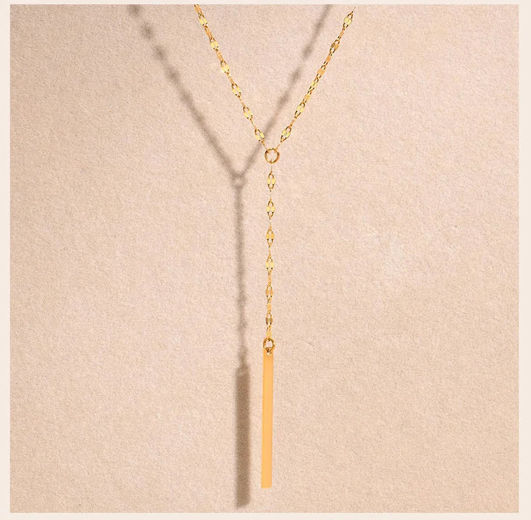 Lariat Necklace with Hand-cut Pendant