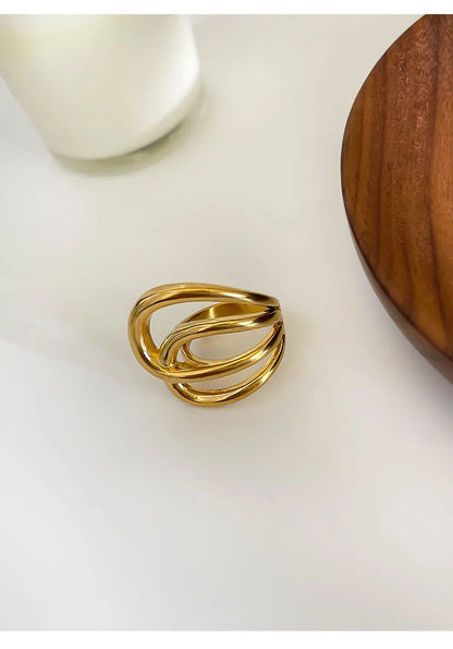 Modern Sculptural Hollow Ring