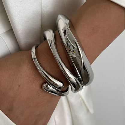 Bold Sliver Geometric Cuff Bangles