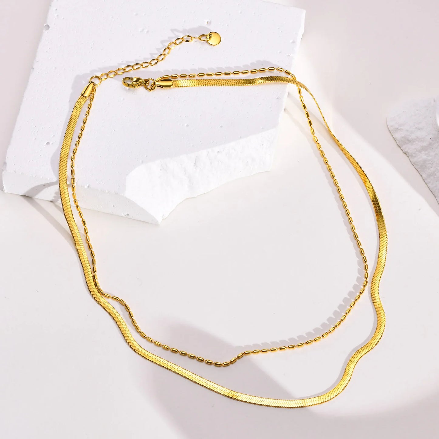 Rope Chain Layered Double Necklace