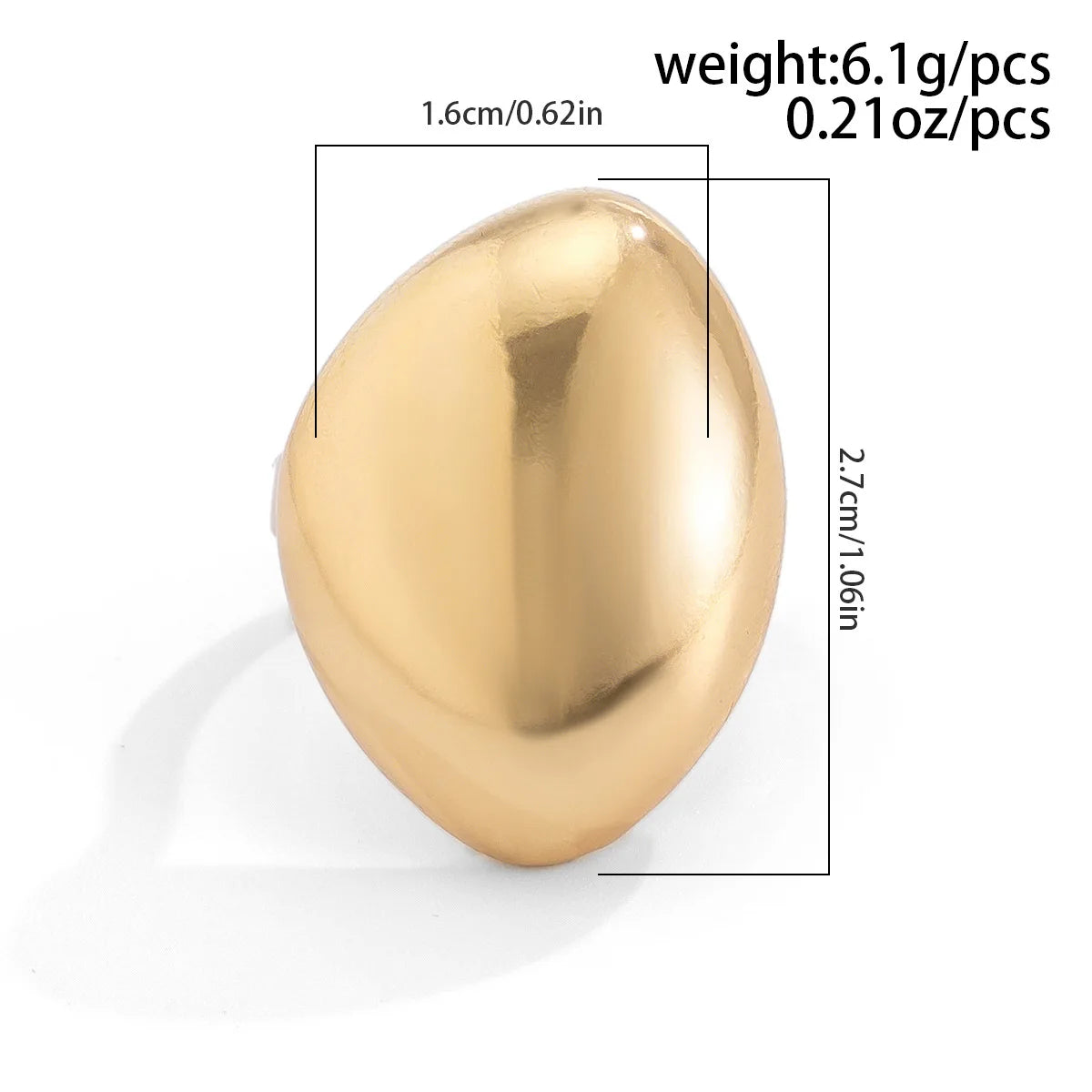 Bold Geometric Water Drop Open Ring