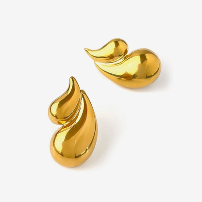Double Layered Water Drop Stud Earrings