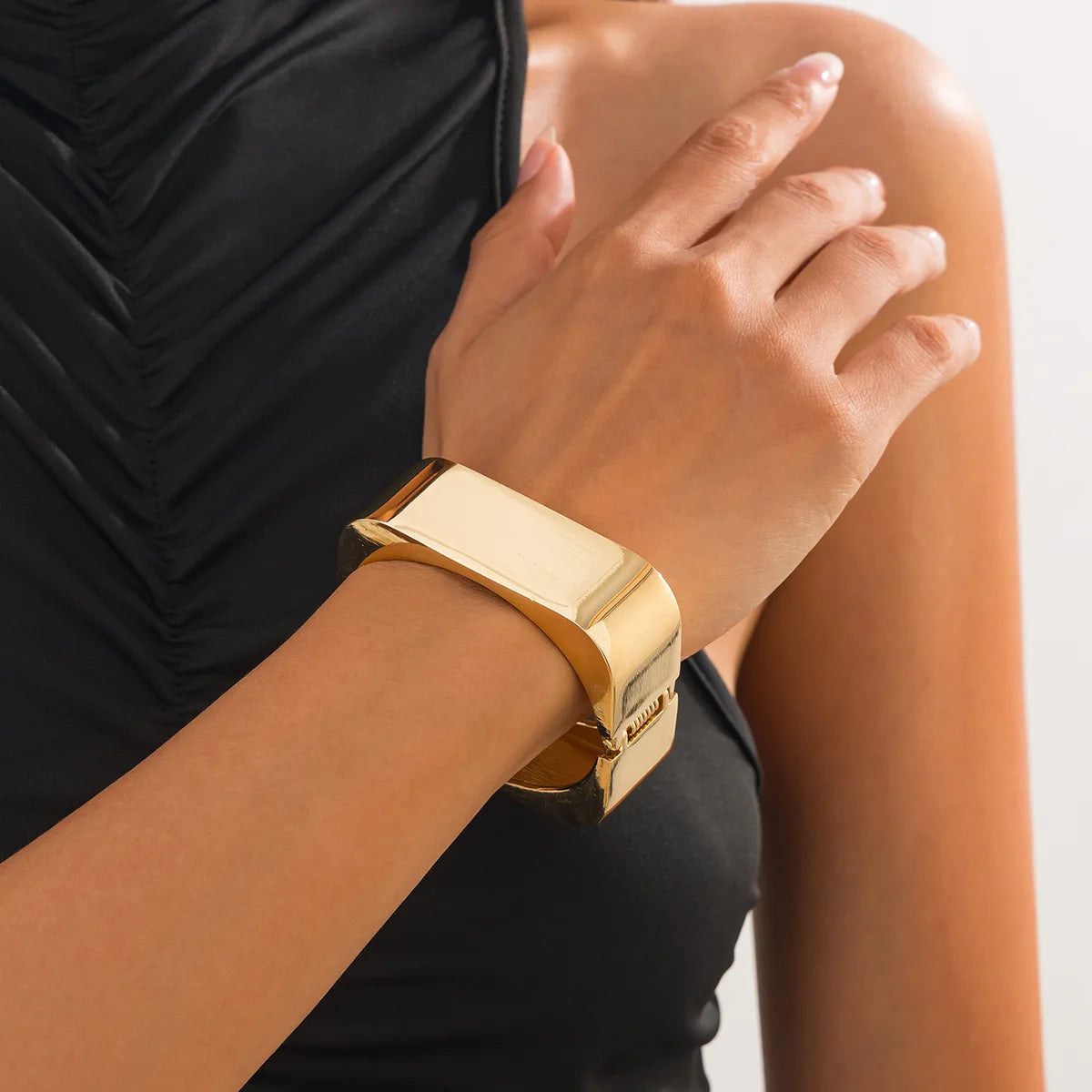 Bold Geometric Wide Cuff Bangle