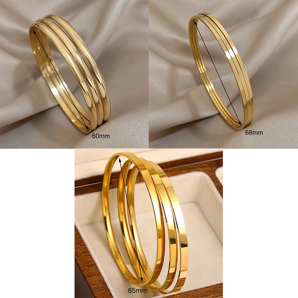 Glossy Stackable Bangle Bracelet Set
