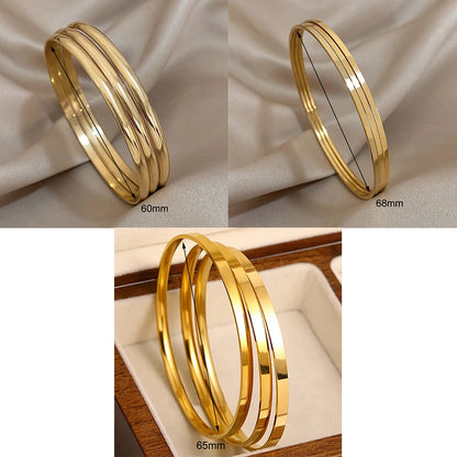 Glossy Stackable Bangle Bracelet Set