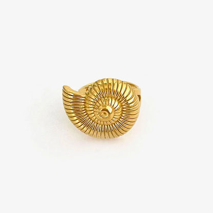 Glossy Spiral Chunky Open Ring