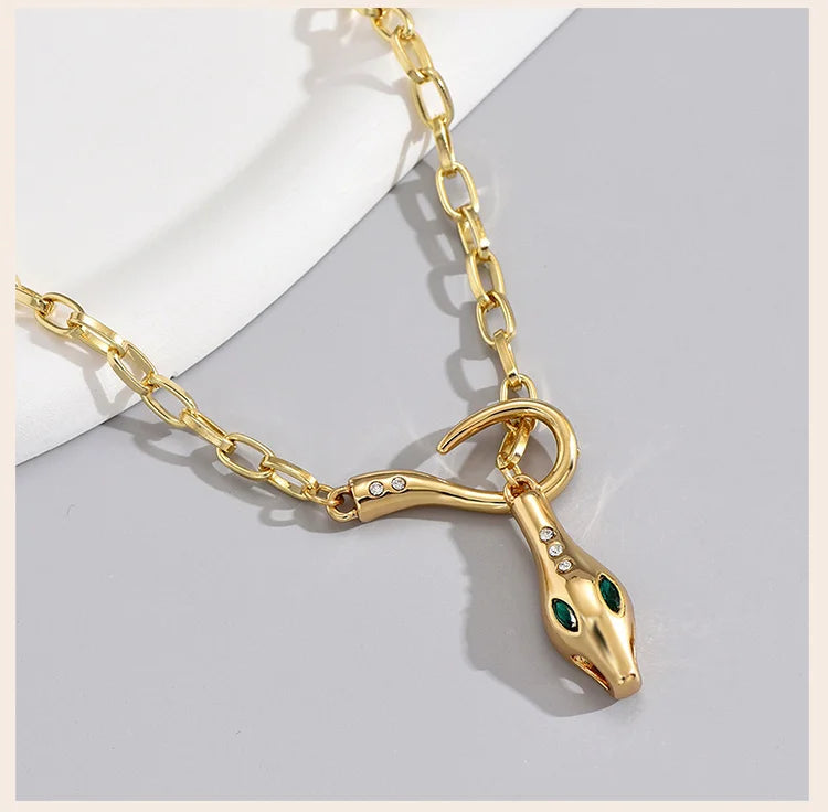 Statement Snake Pendant Necklace