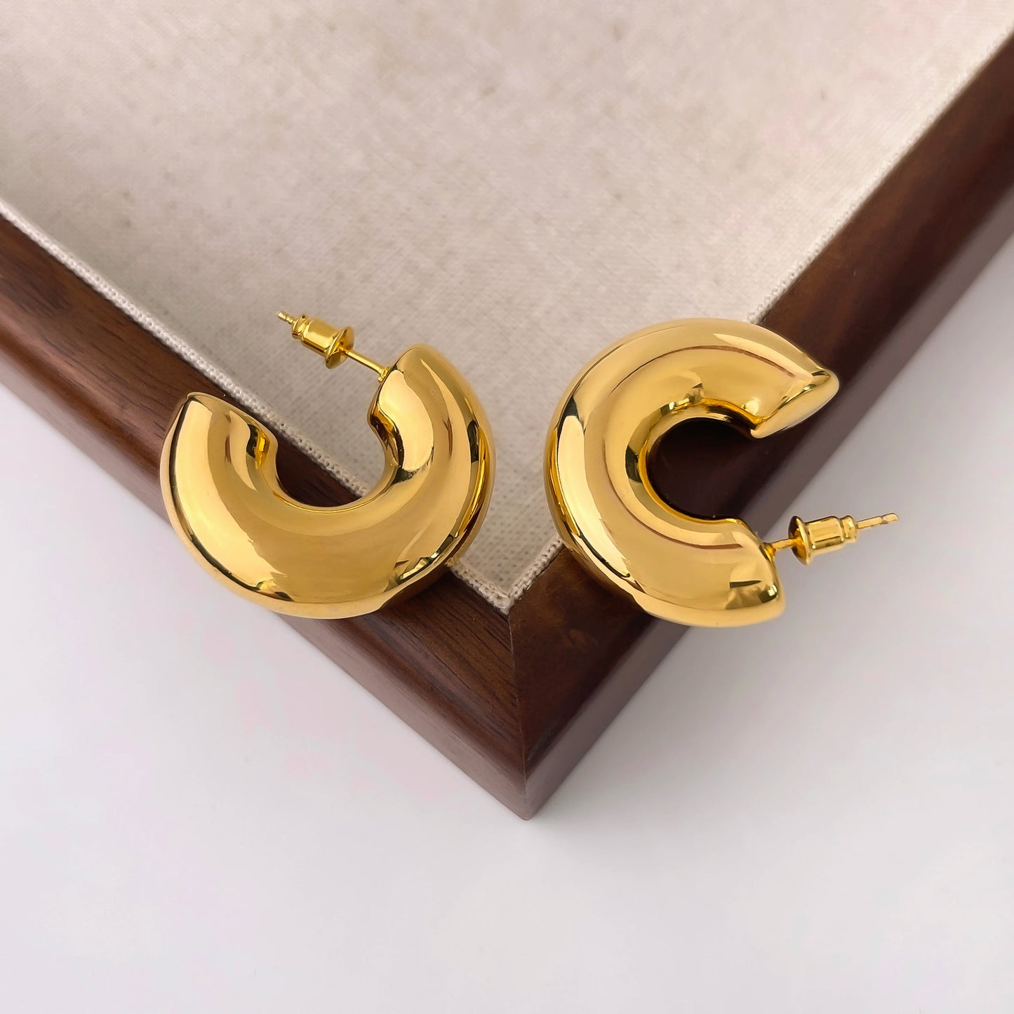 Bold C-Shape Hoop Earrings