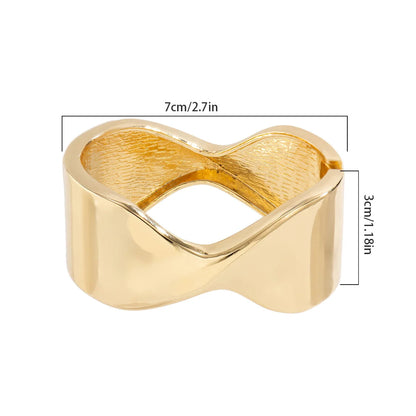 Bold Geometric Metal Cuff Bangle