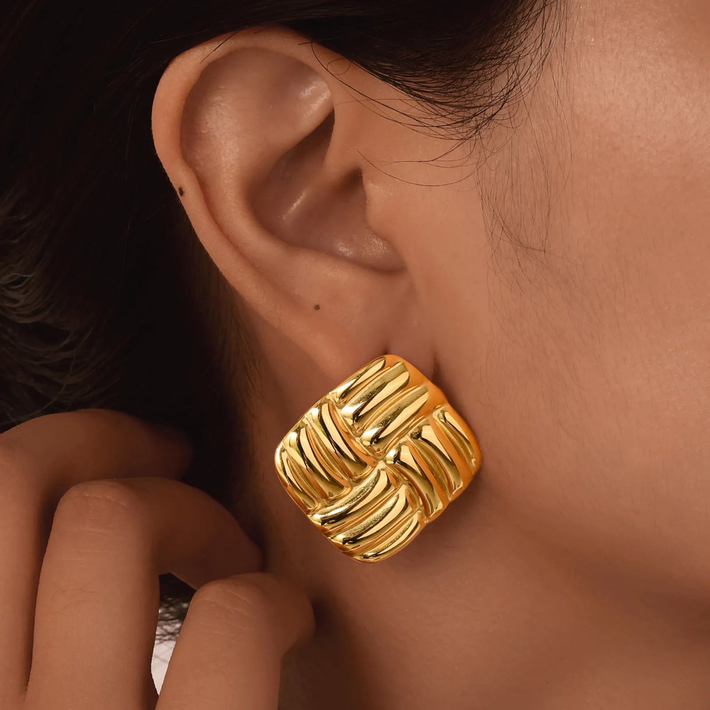 Statement Chunk Stud Earrings