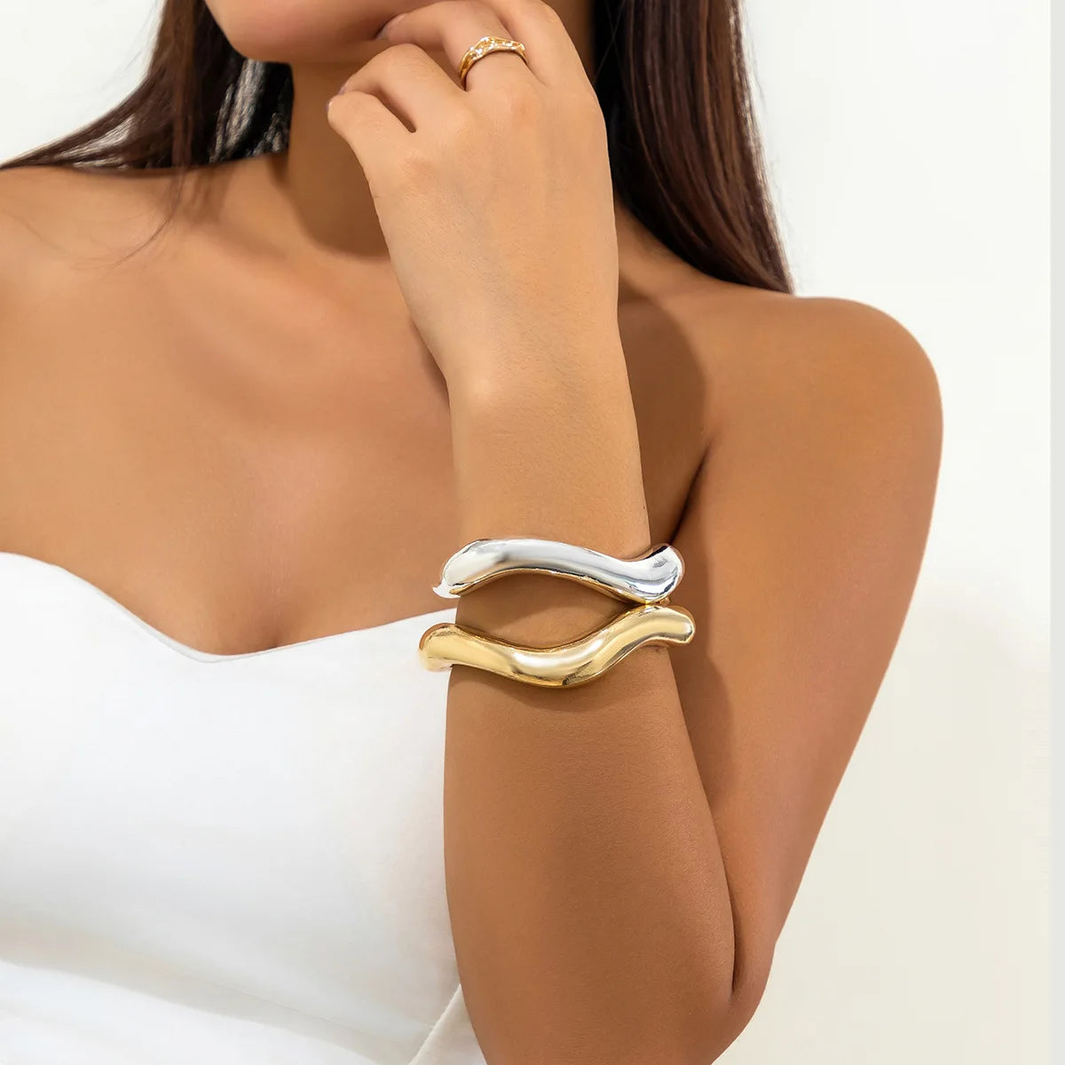 Bold Sculptural Open Cuff Bangle