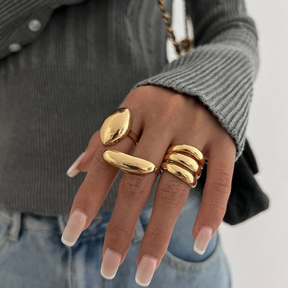 Gold & Silver Plated Geometric Ring Set