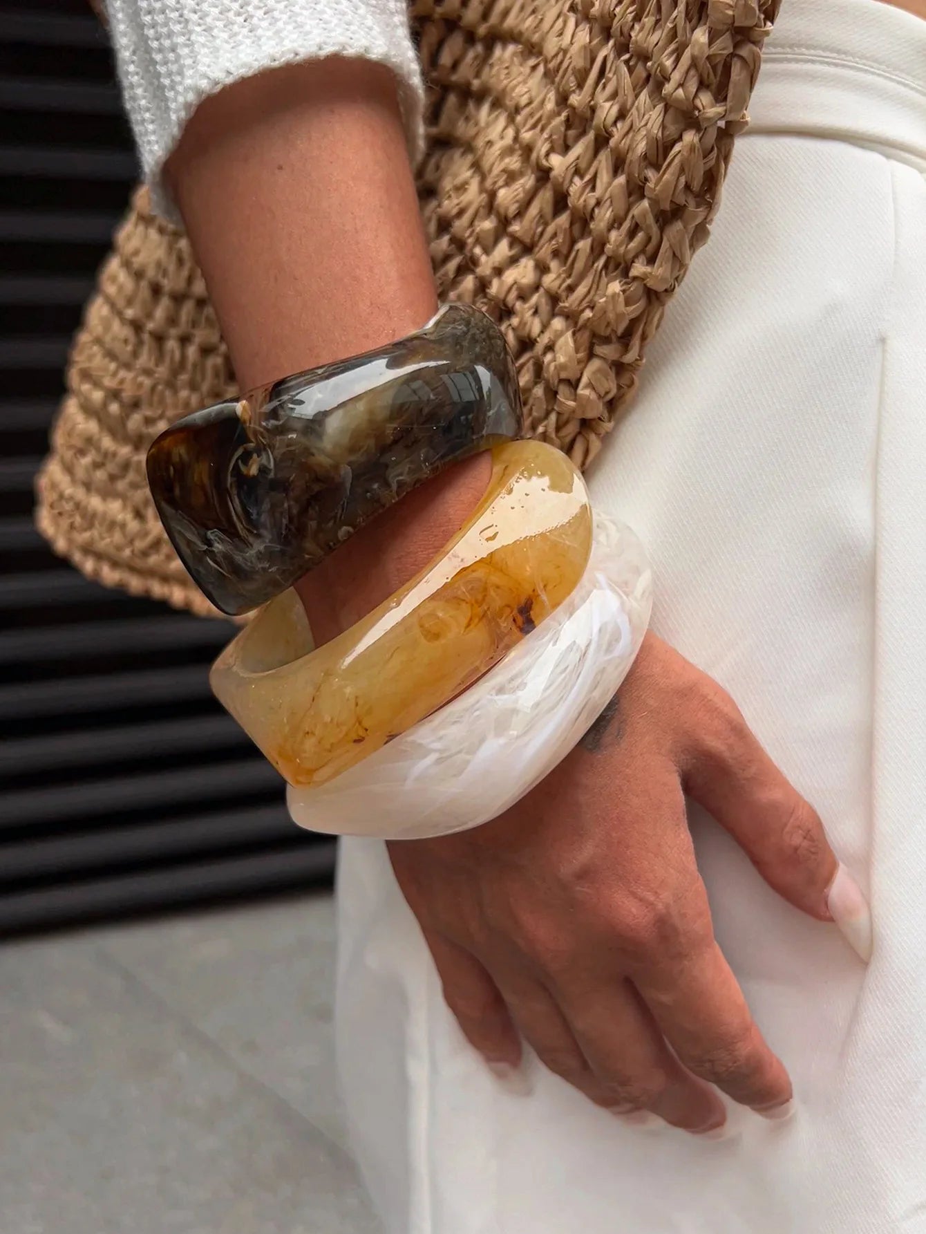 Bold Resin Acrylic Wide Bangle
