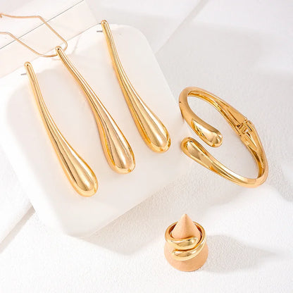 Water Drop Jewelry Set – Necklace, Bangle, and Earrings