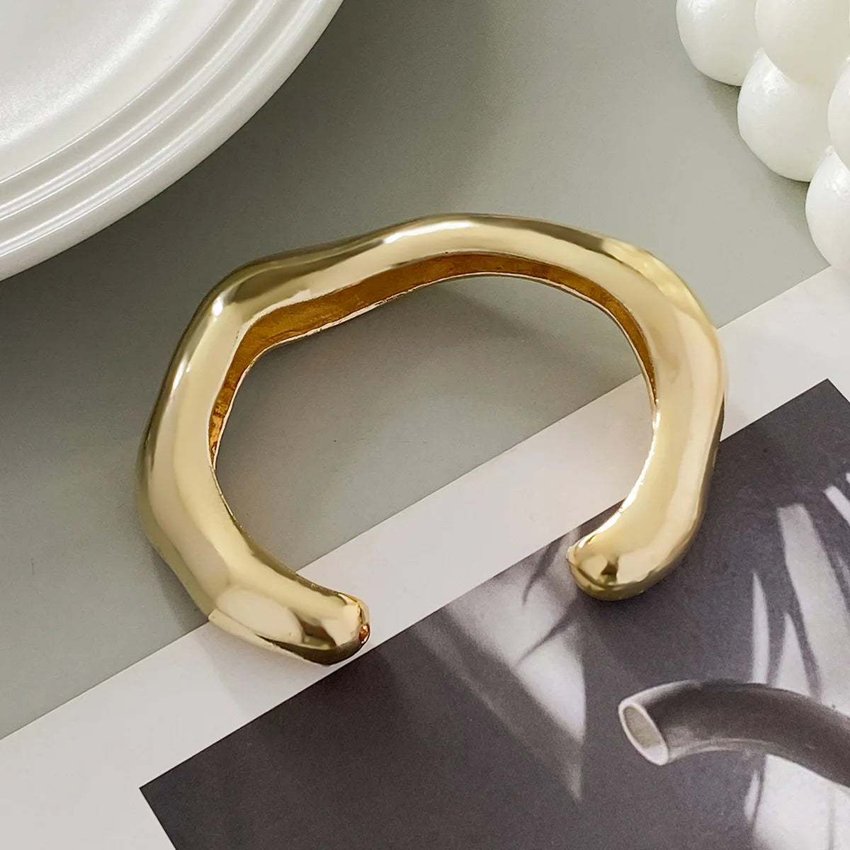 Bold Sculptural Open Cuff Bangle