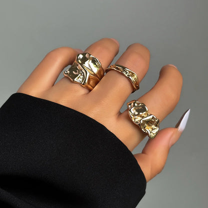 Exaggerated Punk Irregular Ring Set