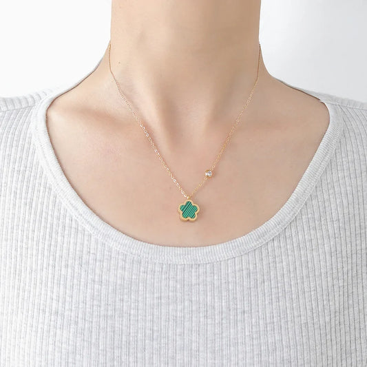 Elegant Five-Leaf Clover Necklace