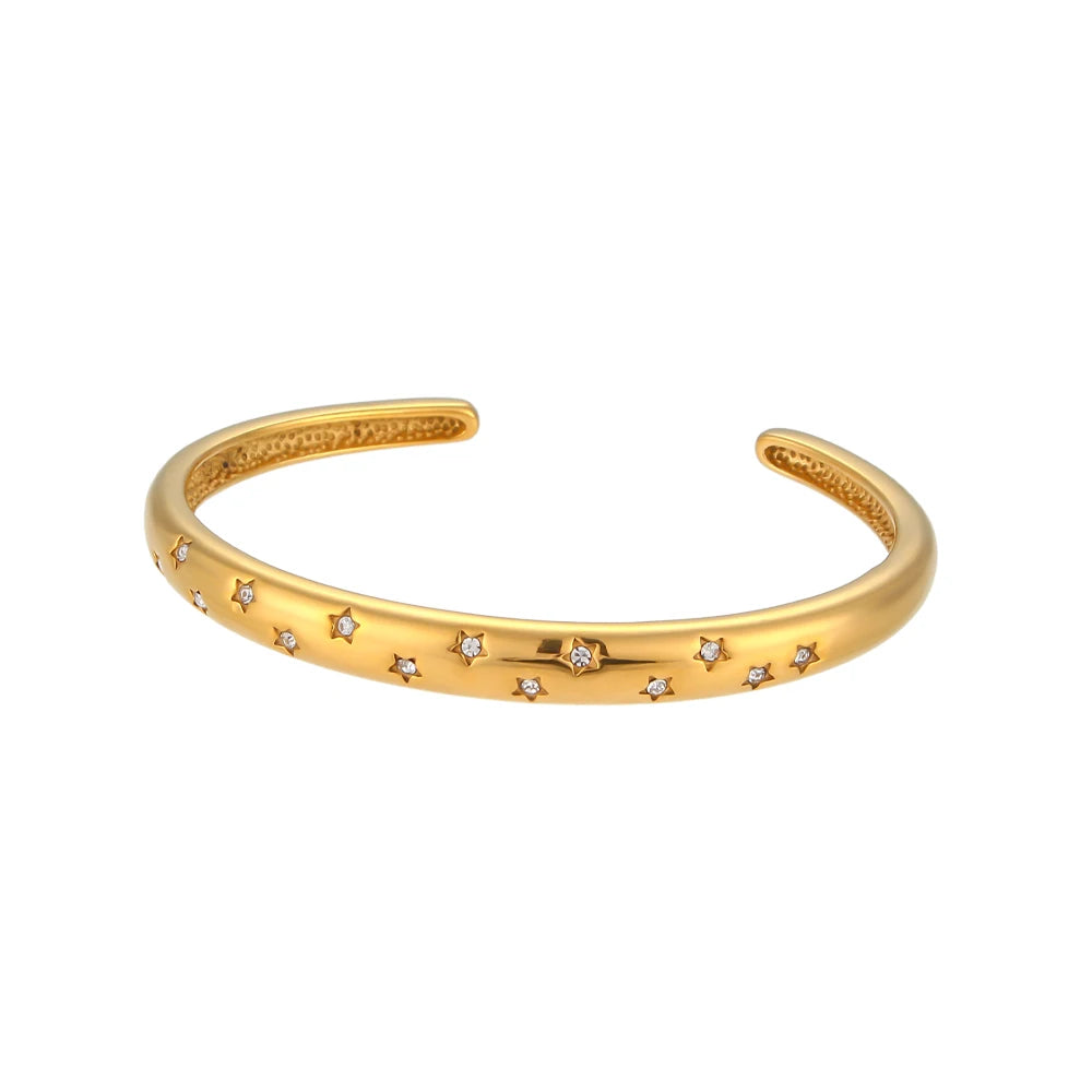 Star-Embellished Open Cuff Bracelet