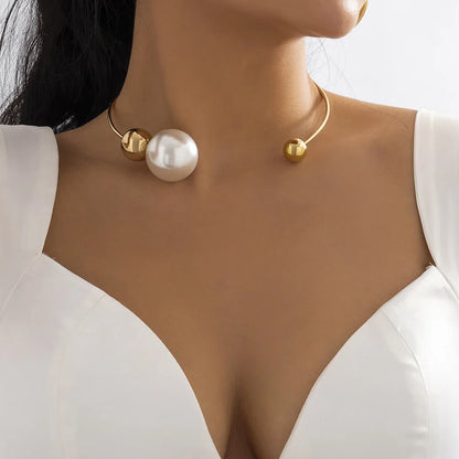 Vintage Pearl Torque Choker Necklace