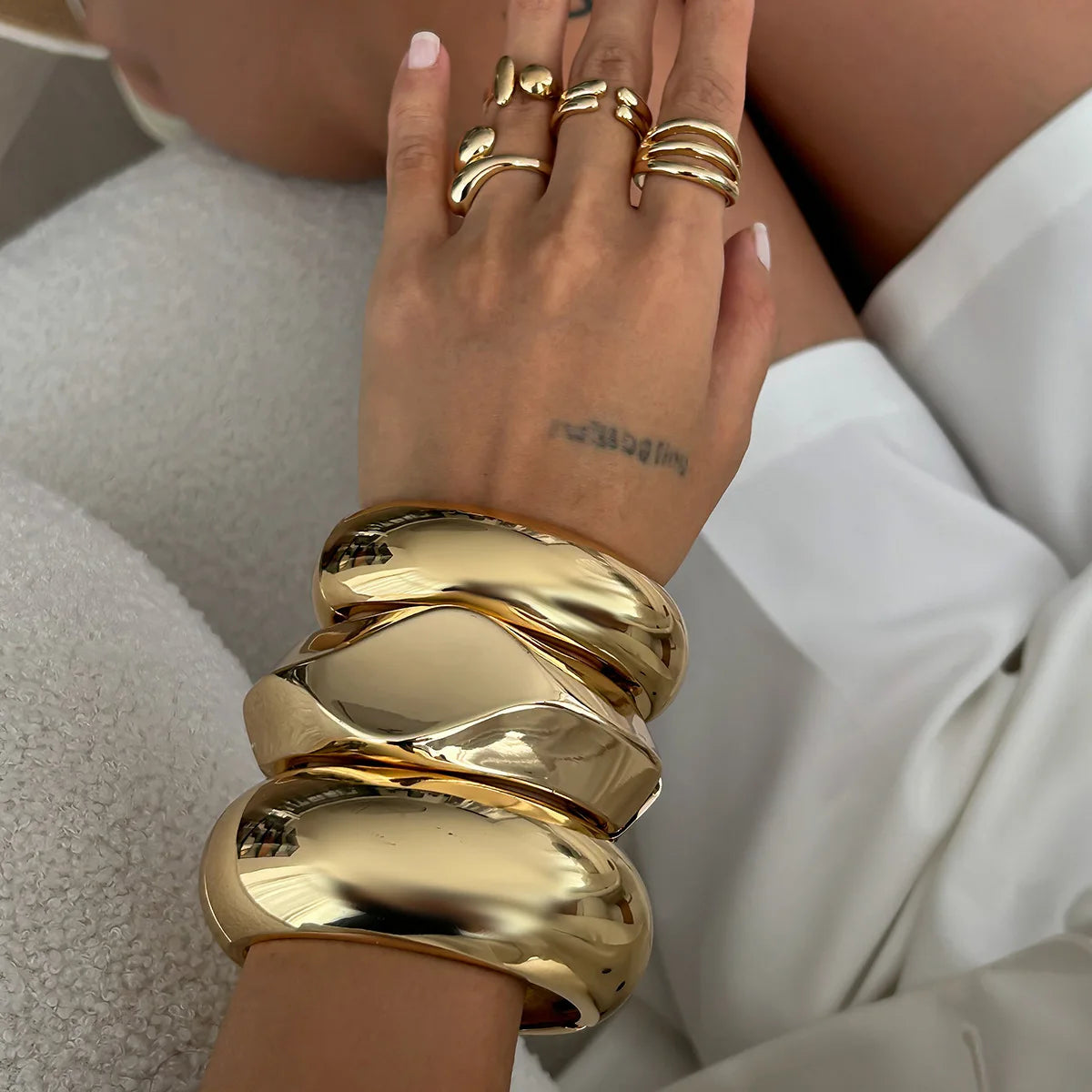 Exaggerated Chunk Cuff Bangle