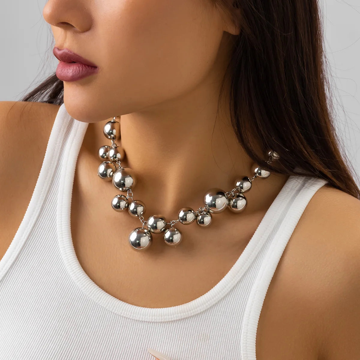 Statement Pearl Beaded Choker Necklace