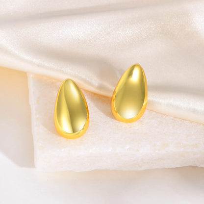 Drop Hoop Stud Earrings