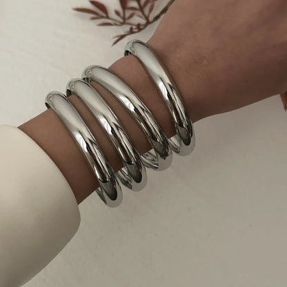 Minimalist Stacked Cuff Bangle Set