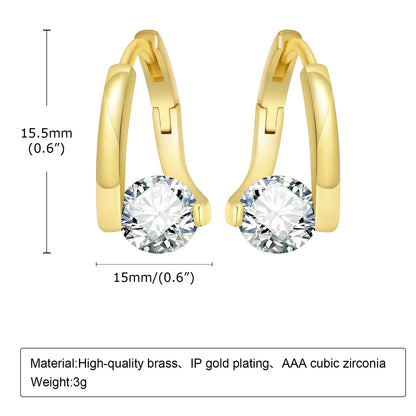 Geometric Hoop Earrings With Charm