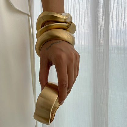 Matte Metal Wide Cuff Bracelet