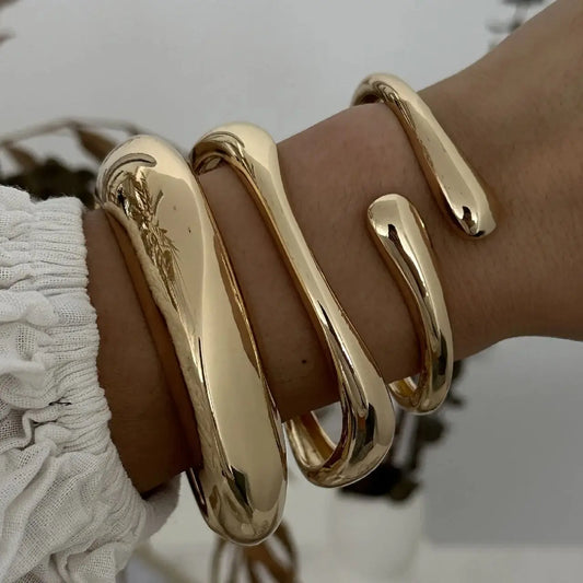 Bold Sliver Geometric Cuff Bangles