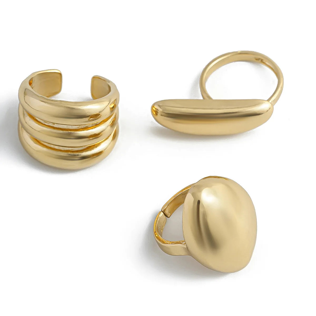 Gold & Silver Plated Geometric Ring Set