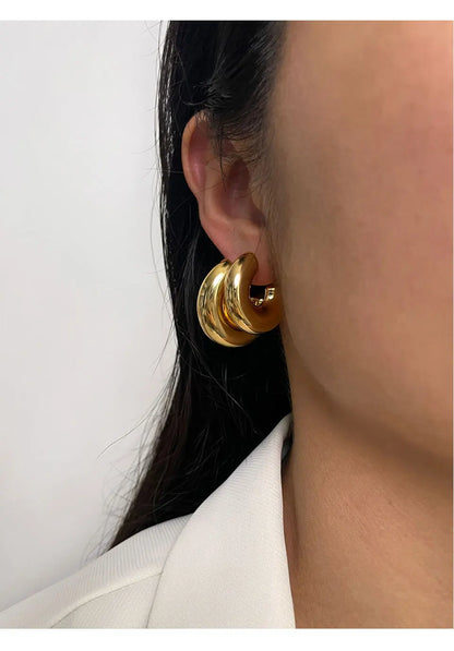 Bold C-Shape Hoop Earrings