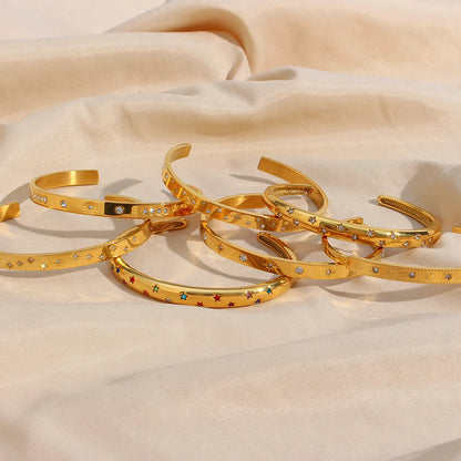 Star-Embellished Open Cuff Bracelet