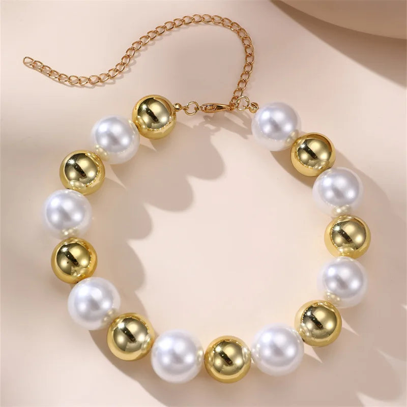 Elegant Pearl Bead Choker Necklace