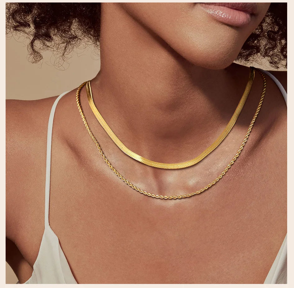 Rope Chain Layered Double Necklace