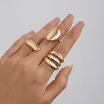 Gold & Silver Plated Geometric Ring Set