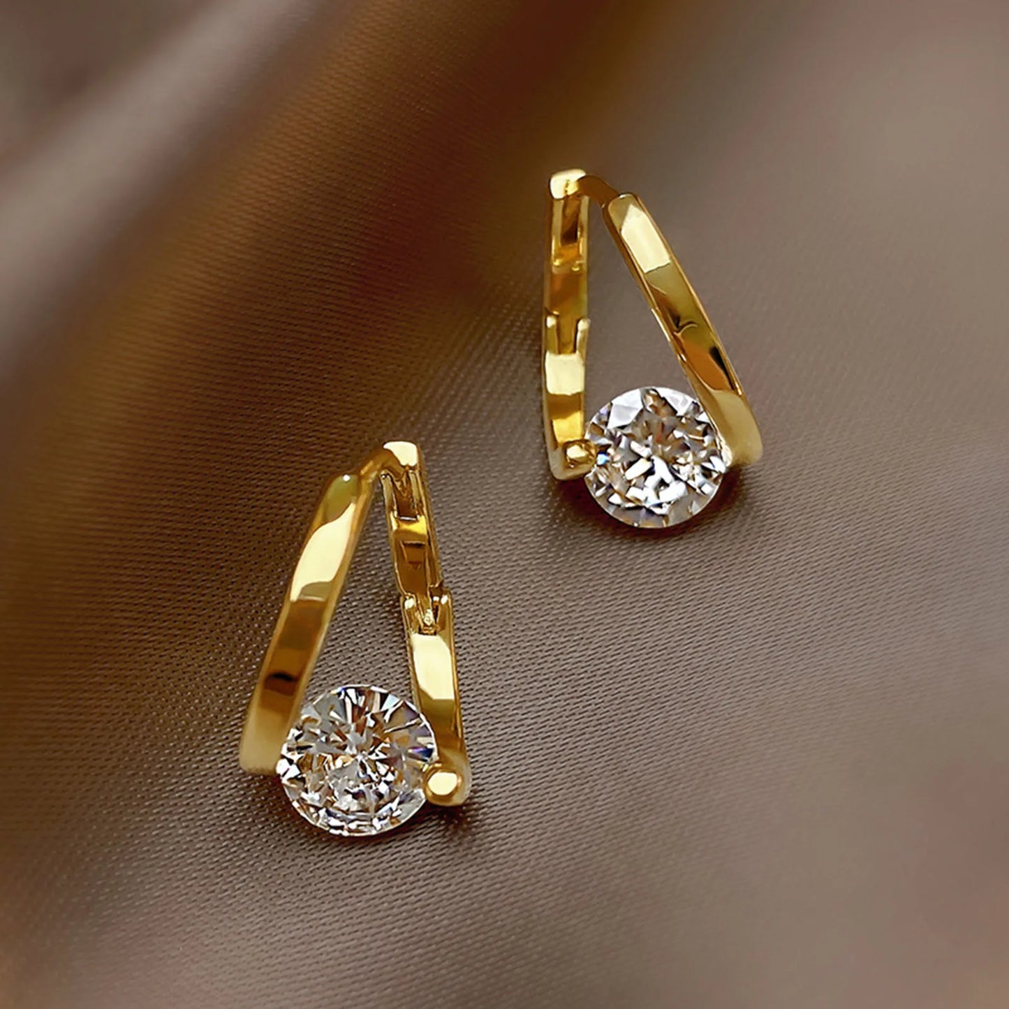 Geometric Hoop Earrings With Charm